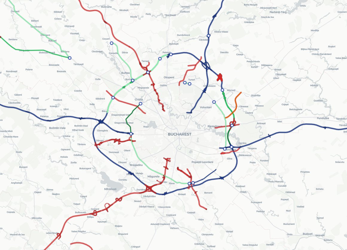Harta infrastructurii România — autostrăzi, drumuri expres, centuri ocolitoare