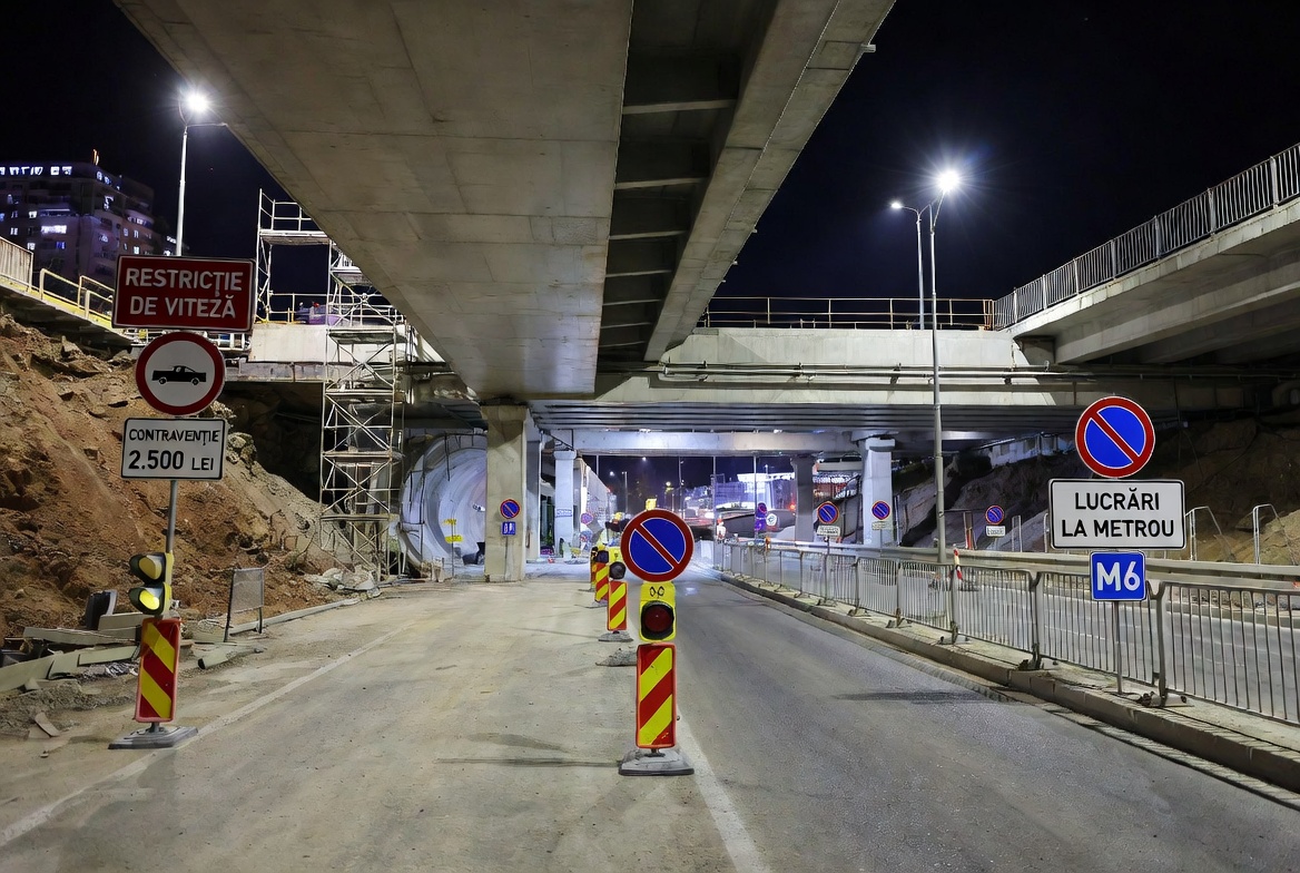 M6 progresează: restricții nocturne în pasajul de la Piața Presei